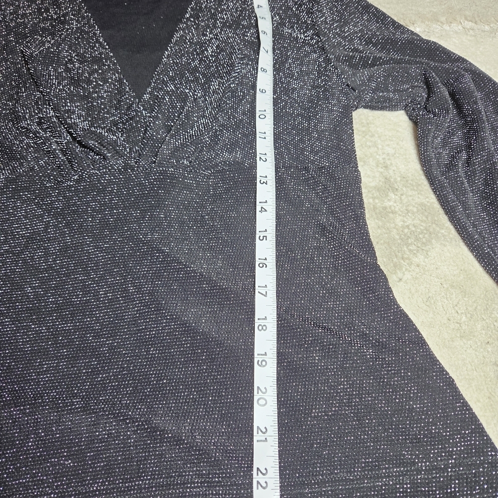 Connected Apparel Black Ribbed Knit Top - Picture 4 of 6